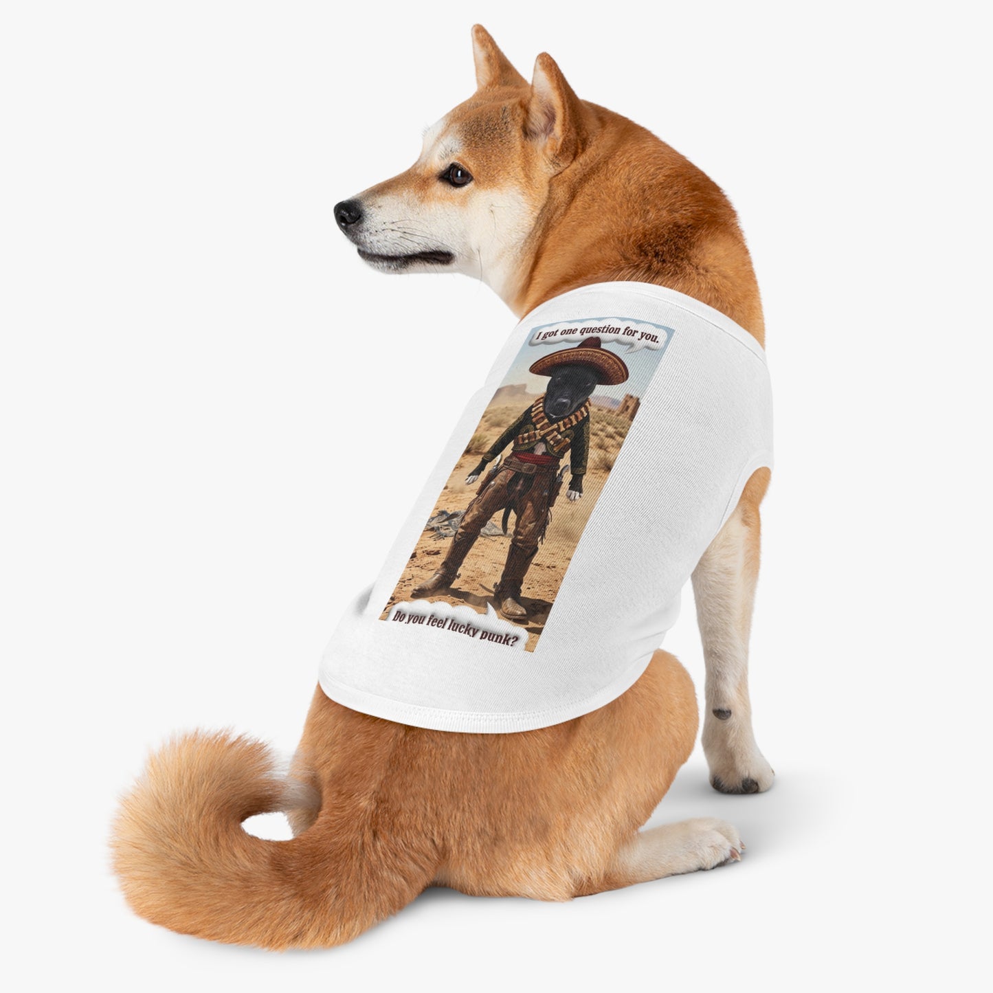 Dog Tank Top – 'Do You Feel Lucky, Punk?' Western Cowboy Pet Tee