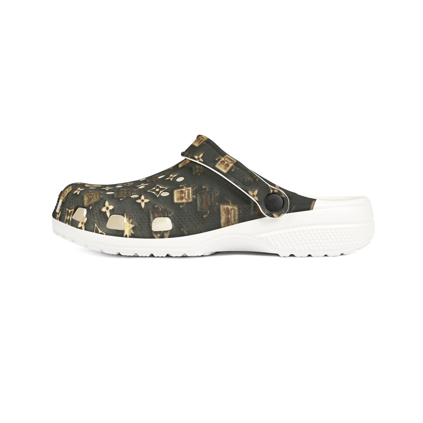 Patterned EVA Clog Shoes — Luxury Monogram Print Foam Slip‑Ons