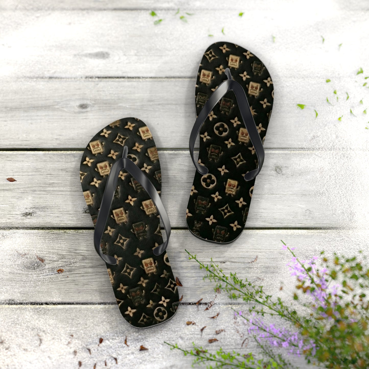 Luxury Monogram Flip Flops – Designer-Inspired Beach Sandals
