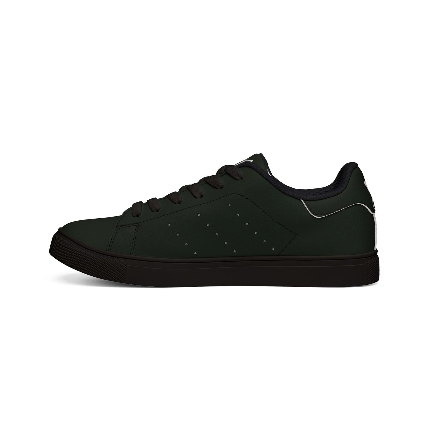 Men's Black Minimal Leather Sneakers — Low-Top Casual Trainers