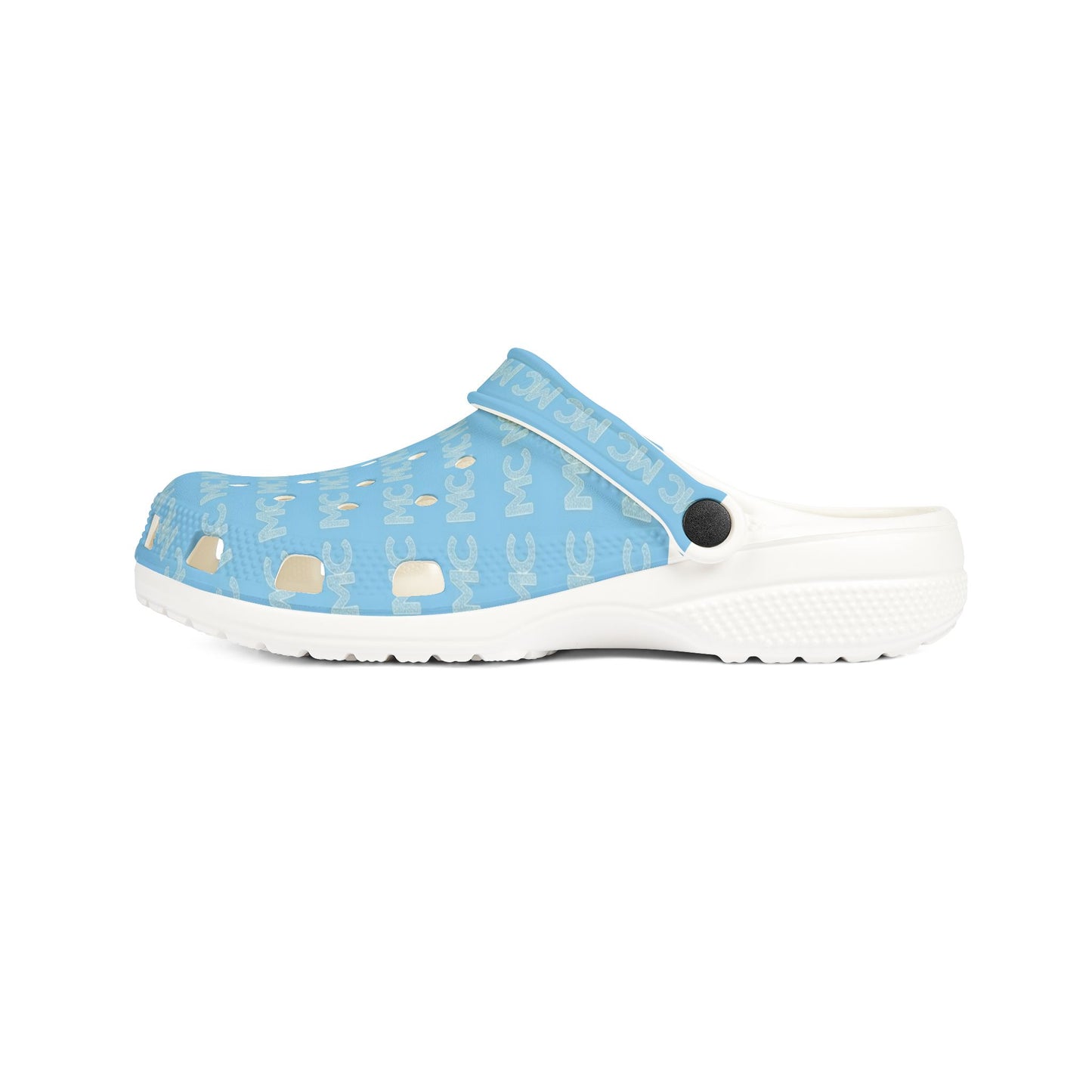 Mens Light Blue Foam Rubber Shoes (AOP)