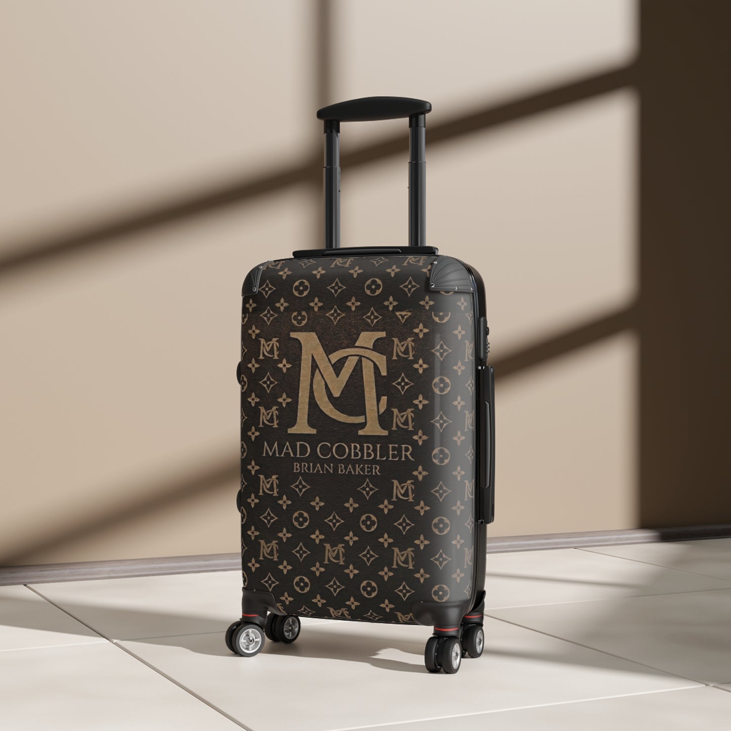 Monogram Travel Suitcase — 'Mad Cobbler' Luxury Pattern Carry-On
