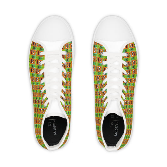 High Top Sneakers — Mad Cobbler Patterned Cartoon Fox Print