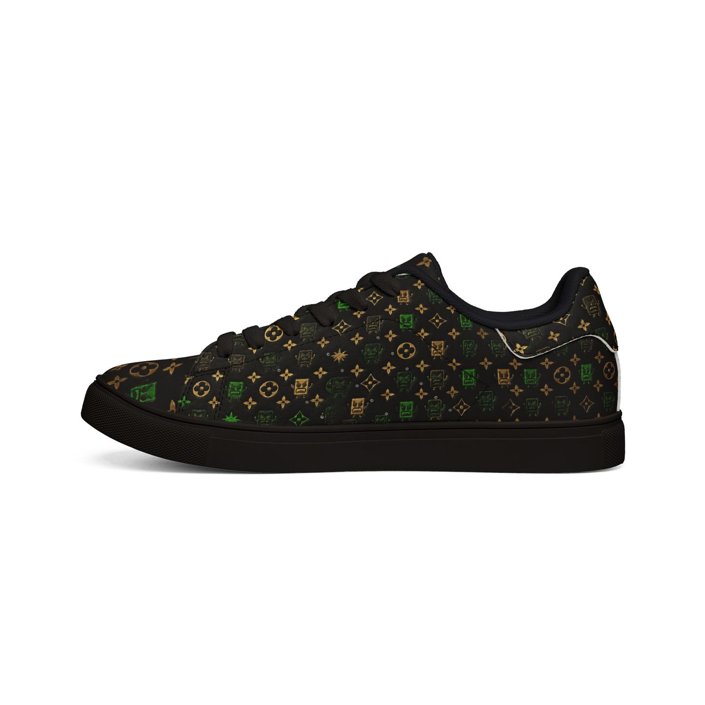 Men's Low-Top Leather Sneakers — Luxury Monogram MC Print