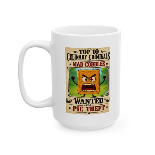 Mad Cobbler Ceramic Mug – "Top 10 Culinary Criminals "Coffee Cup (11oz/15oz)