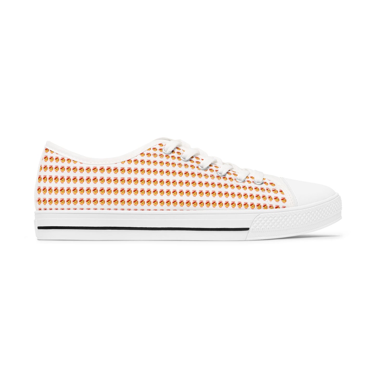 Low Top Sneakers — Frenchie Toast Pattern Women's Casual Canvas Shoes