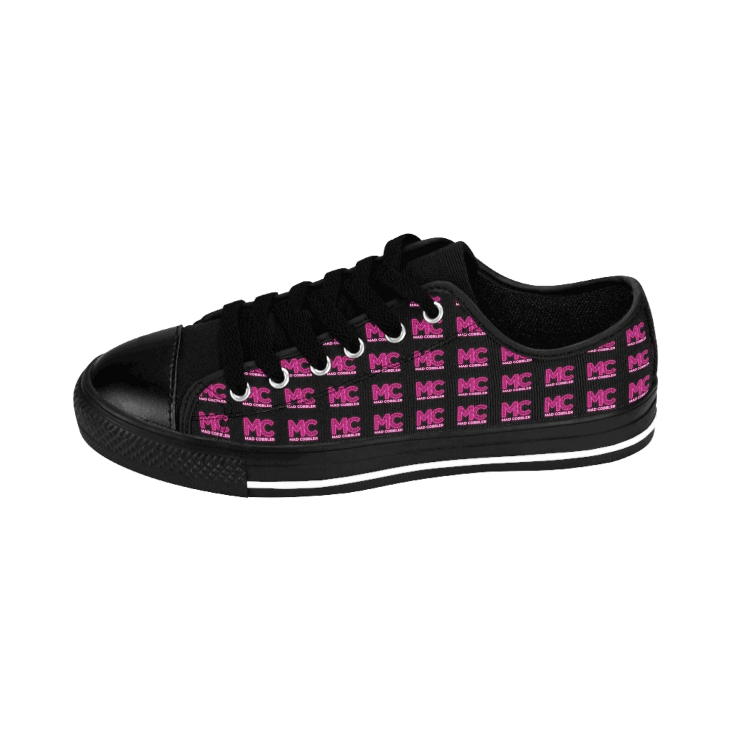 Women's Canvas Sneakers — Pink MC Mad Cobbler Pattern