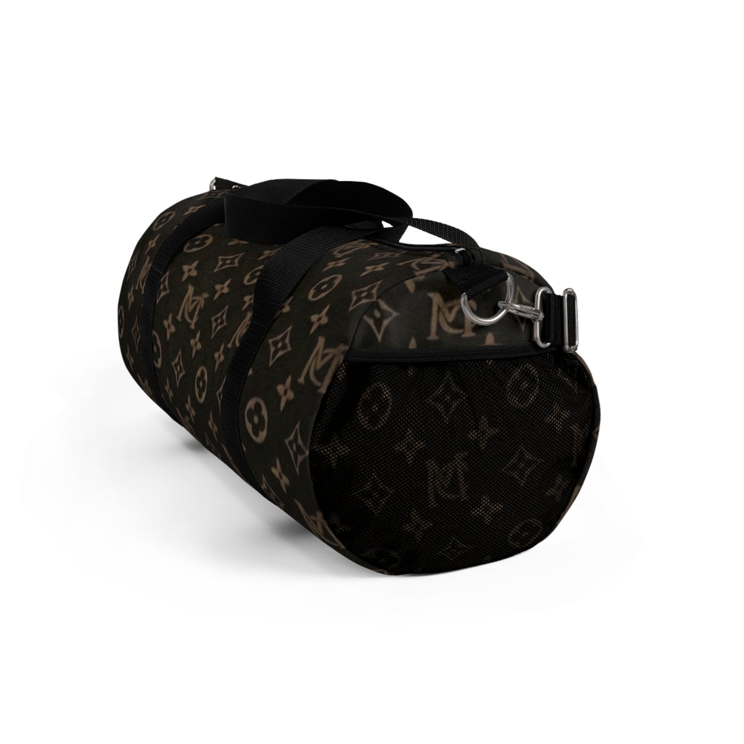 Monogram Luxe Duffel Bag — Brown Designer-Pattern Travel Tote
