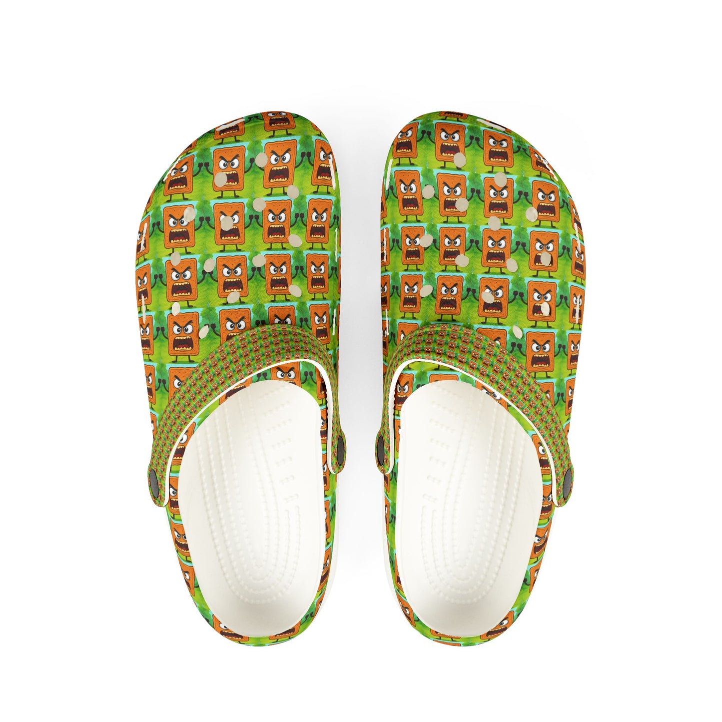 Foam Clogs with Cute Mad Cobbler Pattern — Lightweight Slip-On Garden & Beach Shoes