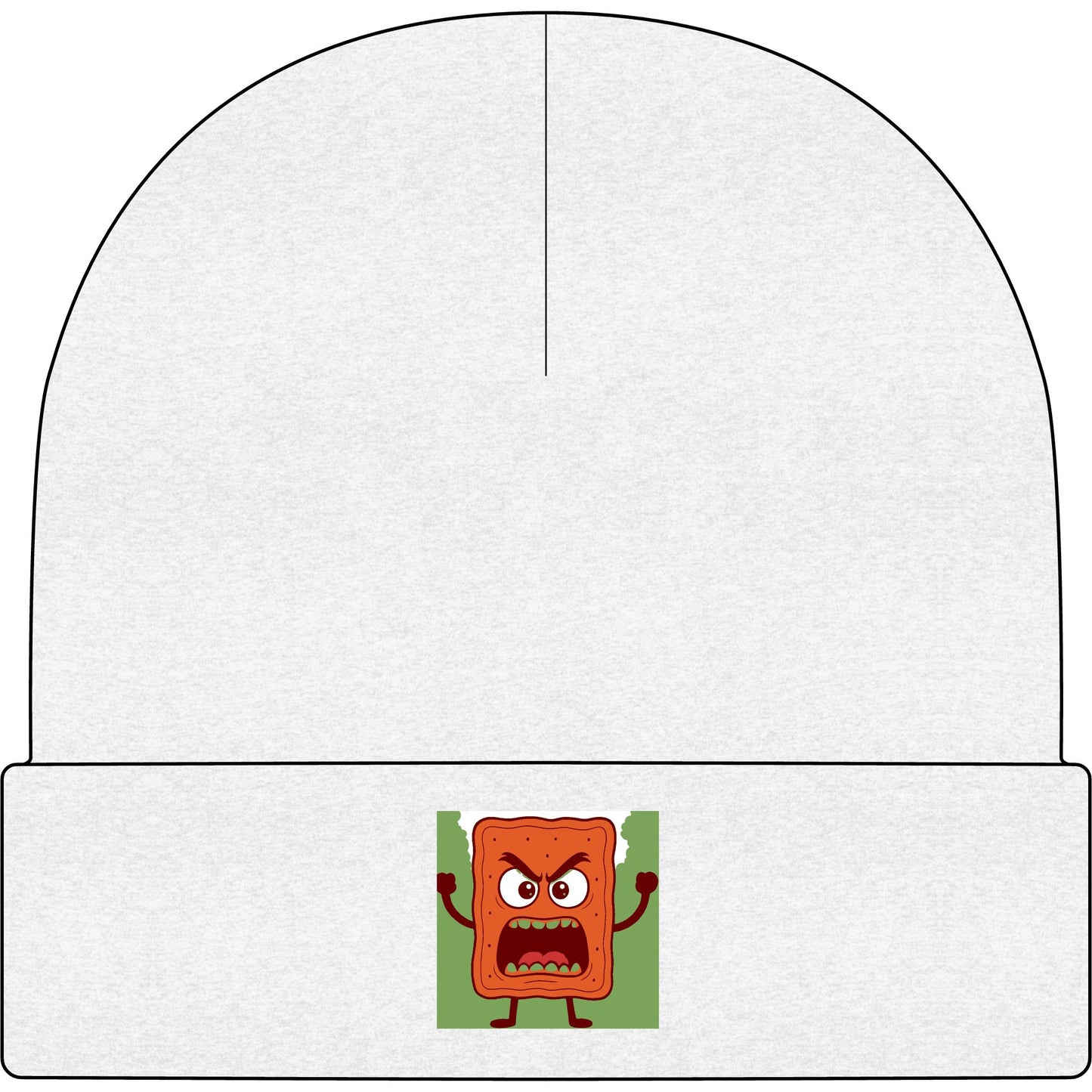 Mad Cobbler Cuff Beanie — Funny Breakfast Character Knit Hat