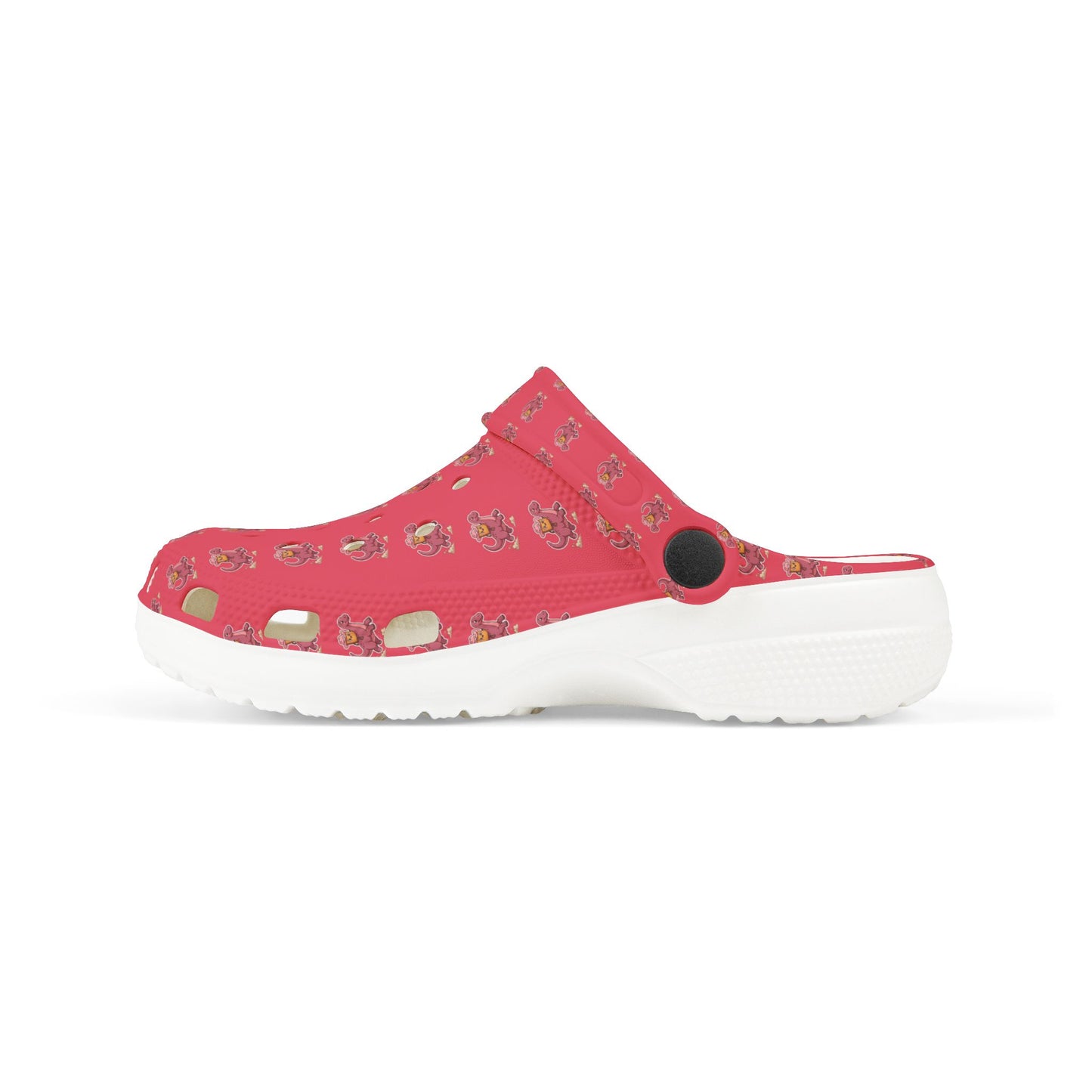 Kids Pink Dinosaur Foam Clogs — Pink Garden Print