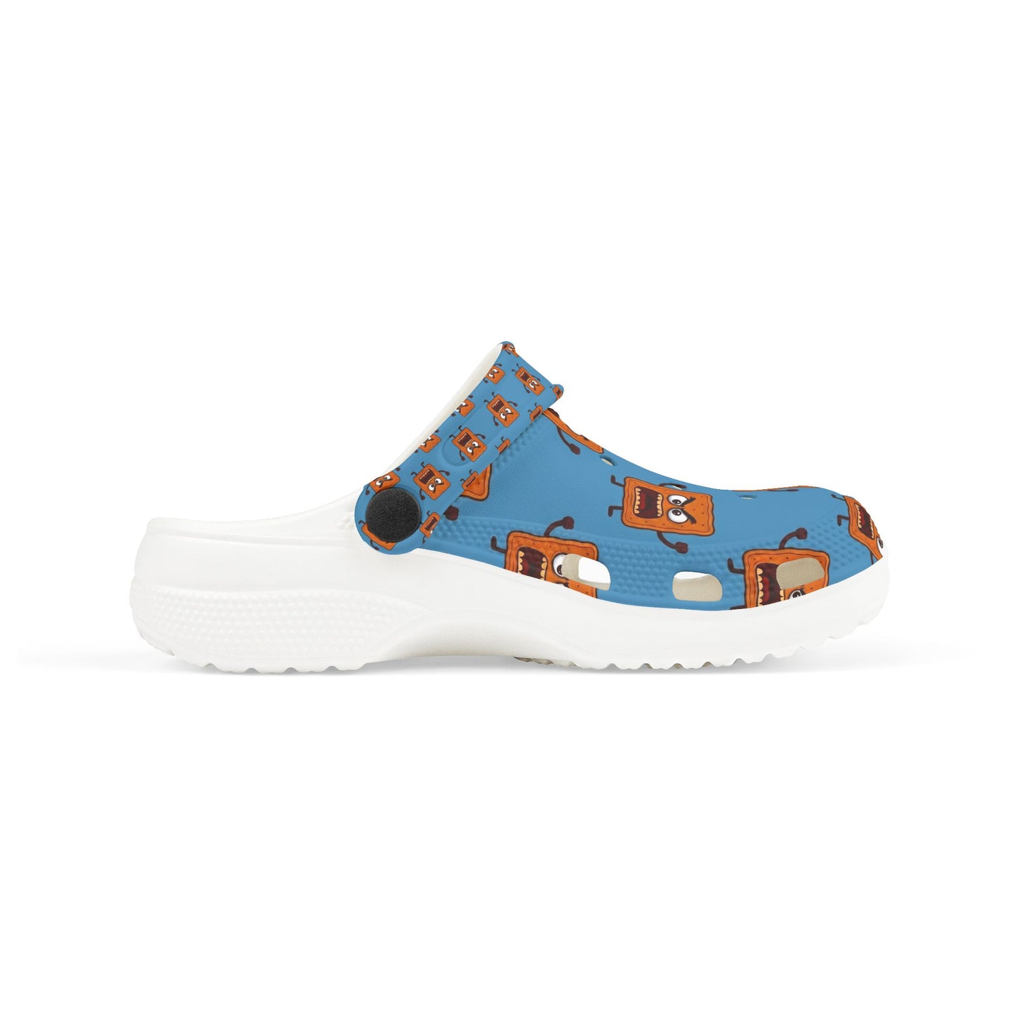 Kids Blue Mad Cobbler Pattern  Foam Clogs – Cute Cartoon Animal Slip-Ons