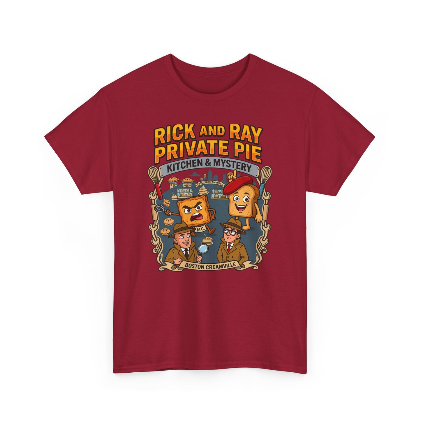 Private Pie Mystery Tee — Rick & Ray Kitchen Adventure Graphic 100% Heavyweight Cotton T-Shirt