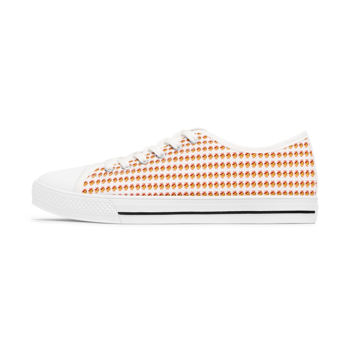 Low Top Sneakers — Frenchie Toast Pattern Women's Casual Canvas Shoes