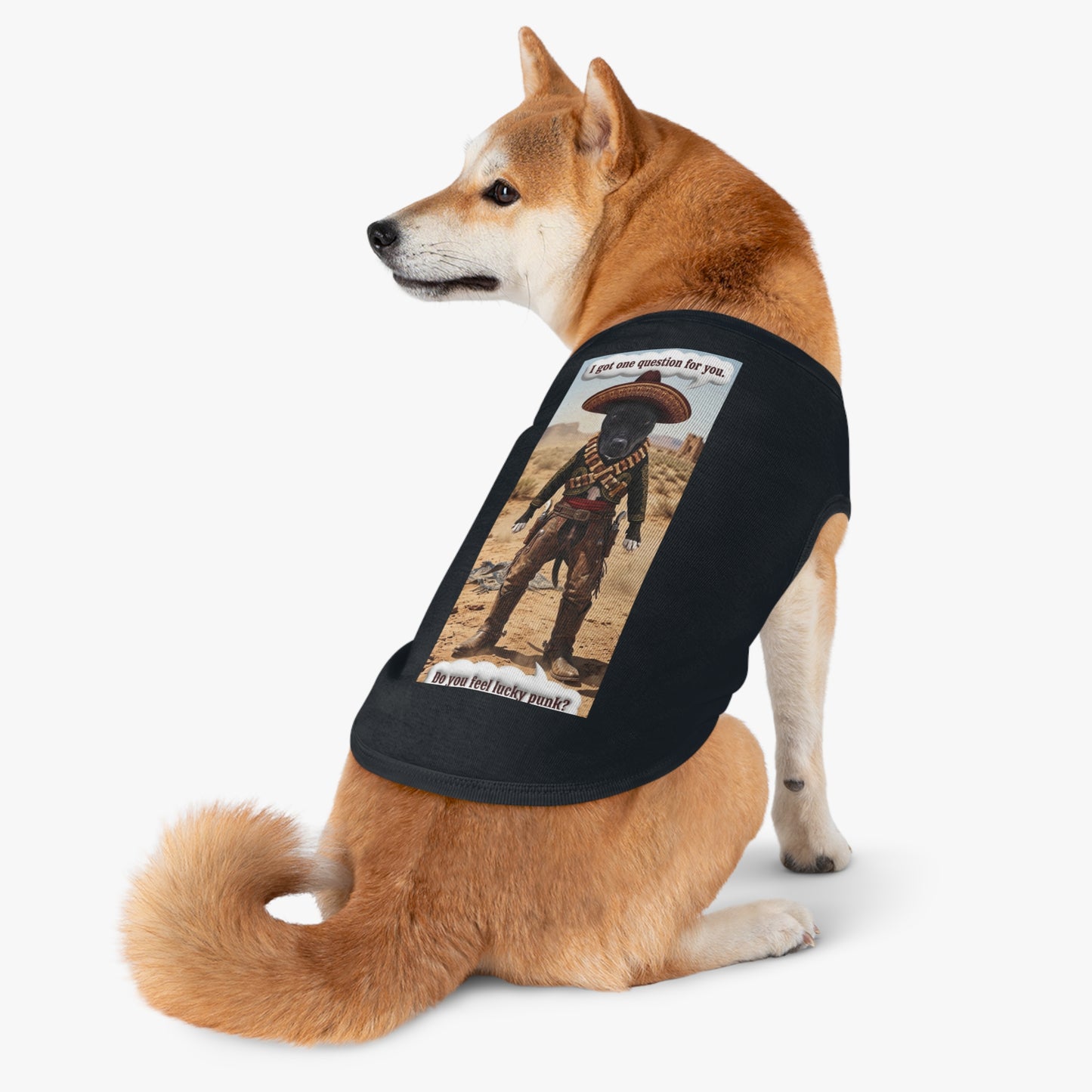 Dog Tank Top – 'Do You Feel Lucky, Punk?' Western Cowboy Pet Tee