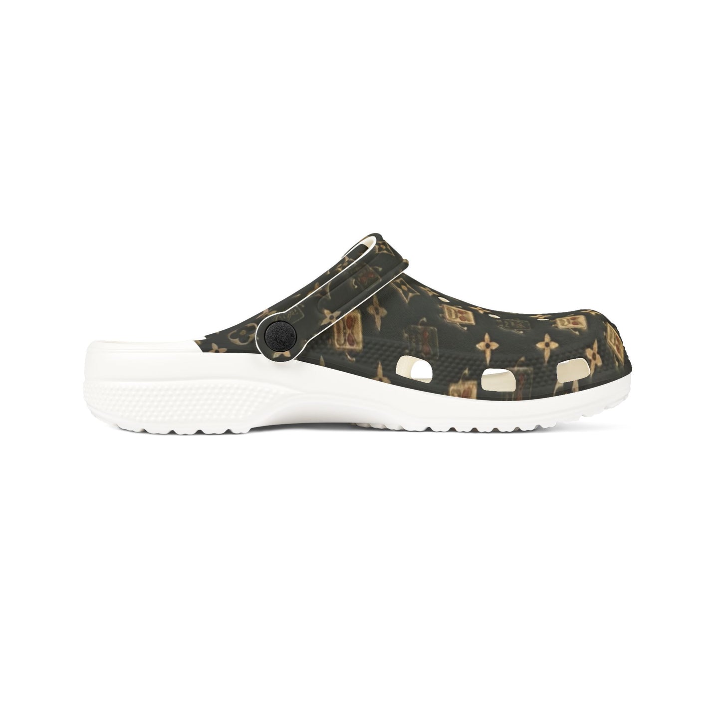 Patterned EVA Clog Shoes — Luxury Monogram Print Foam Slip‑Ons