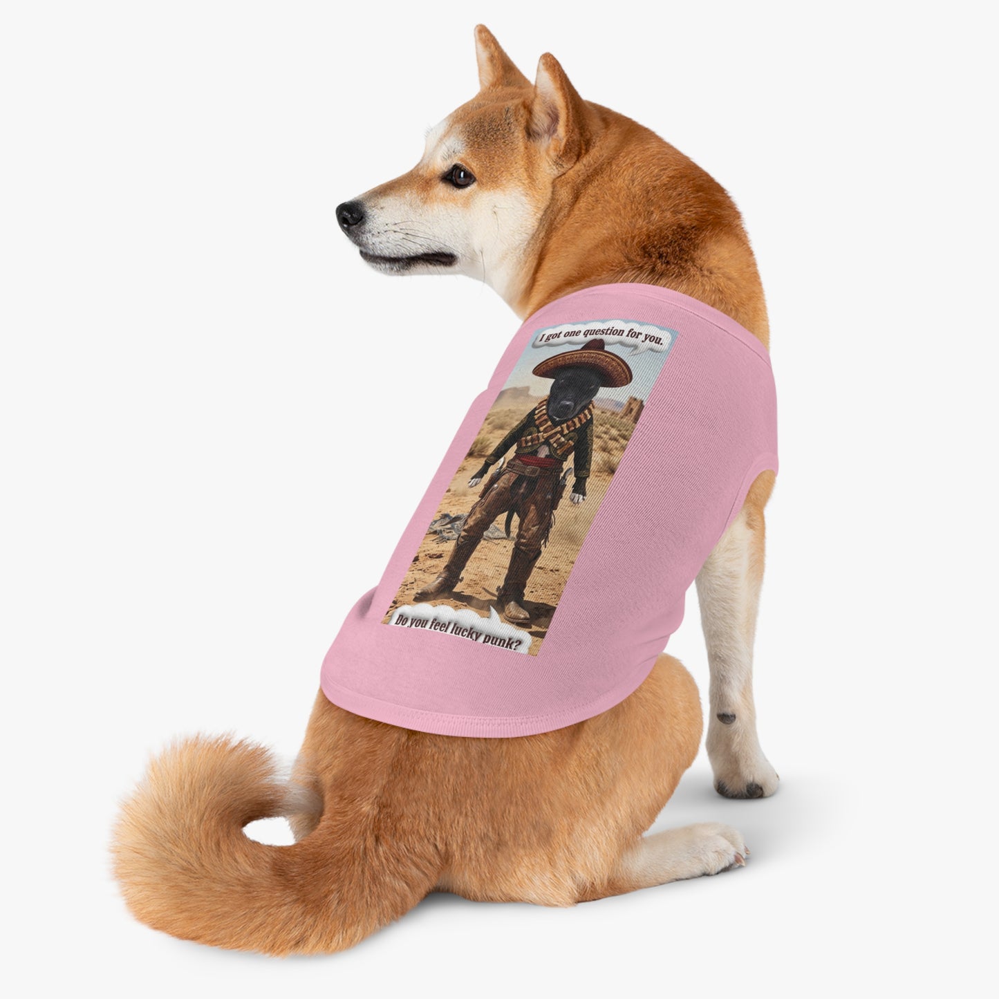 Dog Tank Top – 'Do You Feel Lucky, Punk?' Western Cowboy Pet Tee