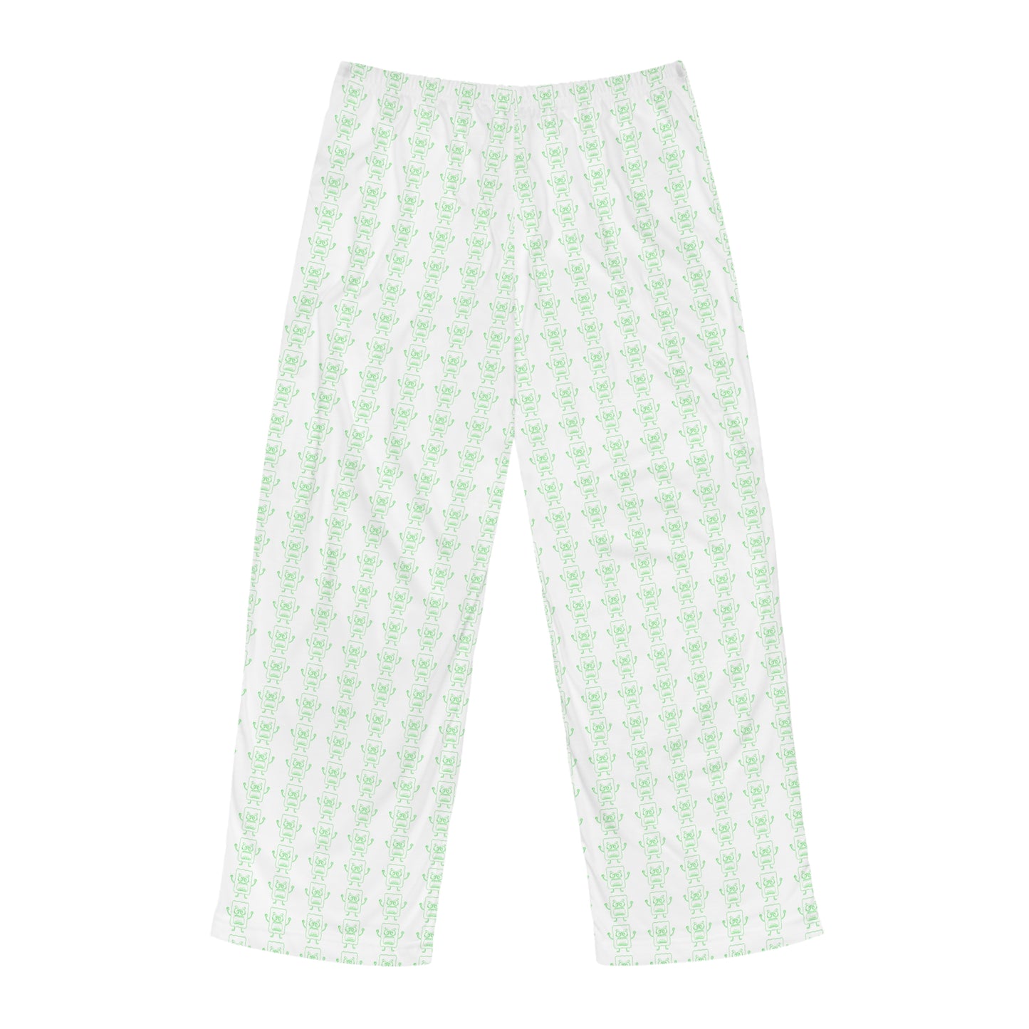 Men's Green Mad Cobbler Pattern Pajama Pants — Soft All-Over Print Lounge Trousers