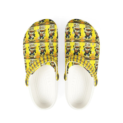 Yellow Anime Mad Cobbler Foam Clogs — Fun Slip-On Shoes