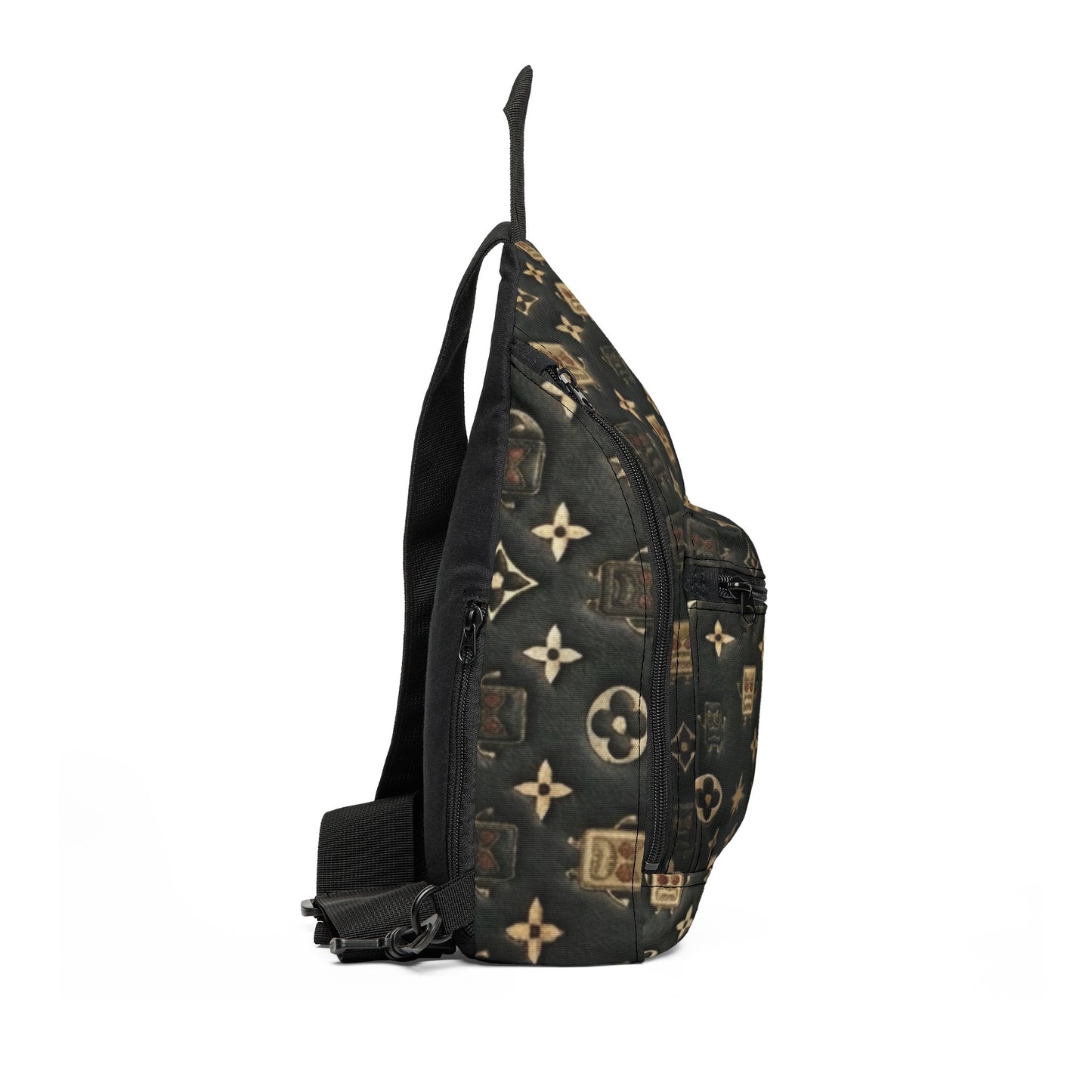 Monogram Pattern Sling Bag — Vintage Lux Crossbody Pack