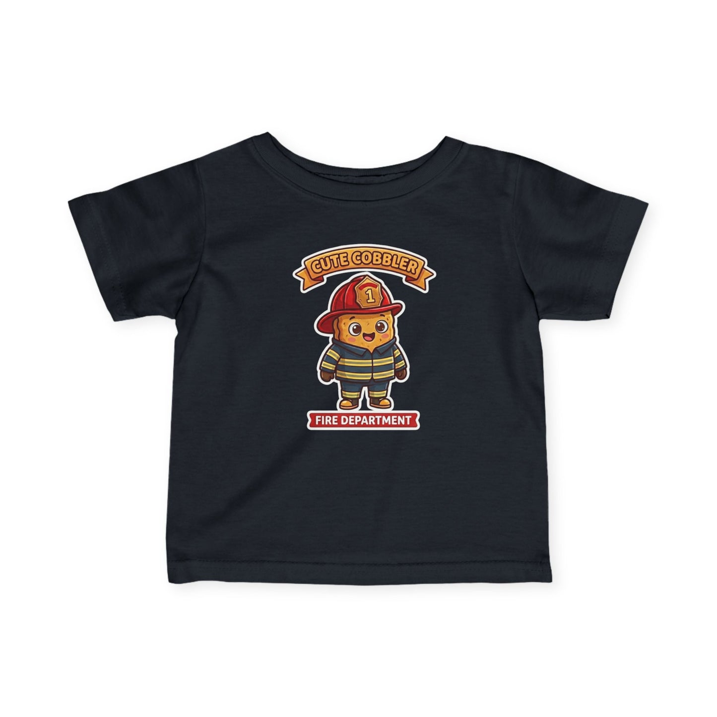 Infant Firefighter Tee – "Cute Cobbler" Fire Department Baby Shirt