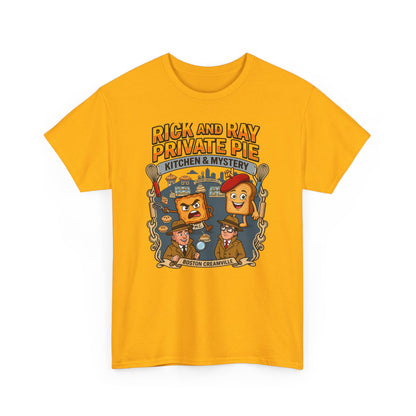 Private Pie Mystery Tee — Rick & Ray Kitchen Adventure Graphic 100% Heavyweight Cotton T-Shirt
