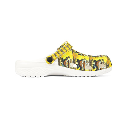 Yellow Anime Mad Cobbler Foam Clogs — Fun Slip-On Shoes