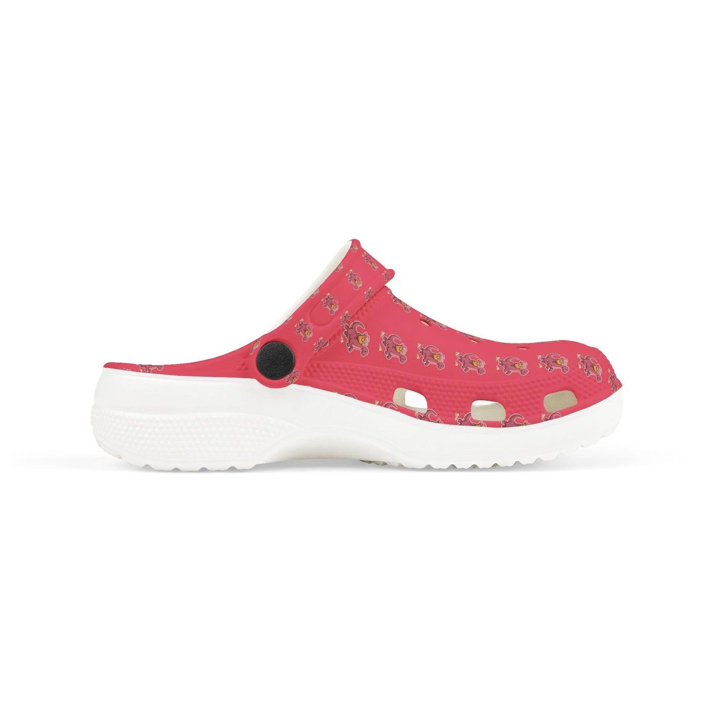 Kids Pink Dinosaur Foam Clogs — Pink Garden Print