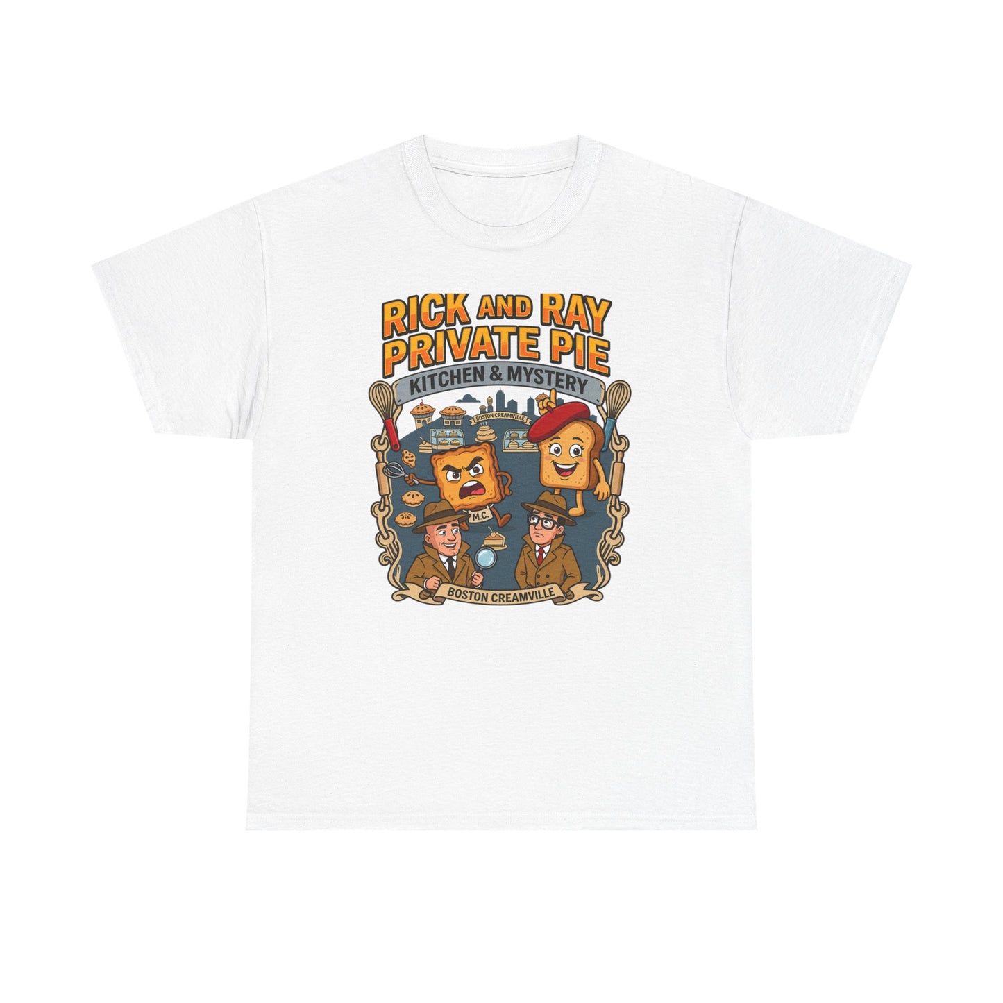 Private Pie Mystery Tee — Rick & Ray Kitchen Adventure Graphic 100% Heavyweight Cotton T-Shirt