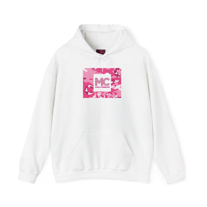 Pink Camo 'MC' Logo Hoodie — Angry Pink Monster Graphic Pullover