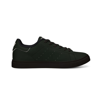 Men's Black Minimal Leather Sneakers — Low-Top Casual Trainers
