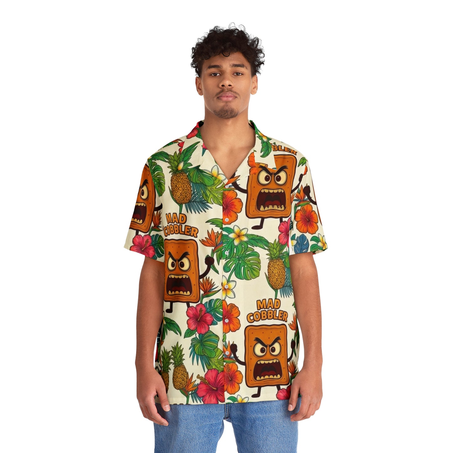 Mad Cobbler Hawaiian Shirt - Tropical Pineapple & Flowers Aloha Shirt