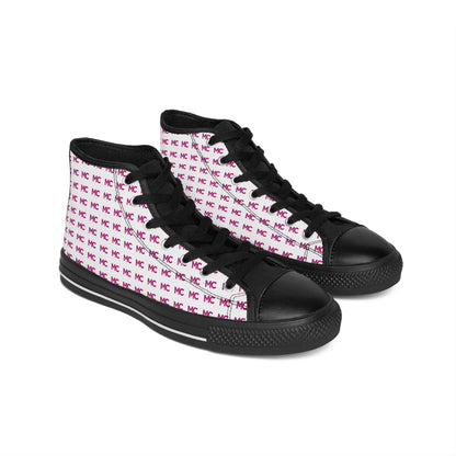Women's Classic High-Top Sneakers — Custom Monogram Pink MC Pattern