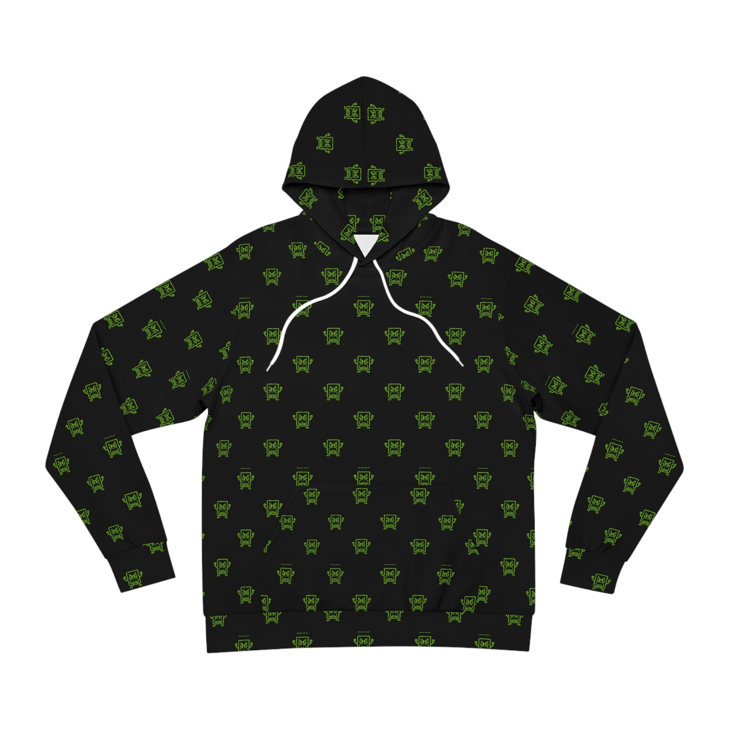 All-Over Print Green Mad Cobbler Pattern Hoodie -  Streetwear Pullover