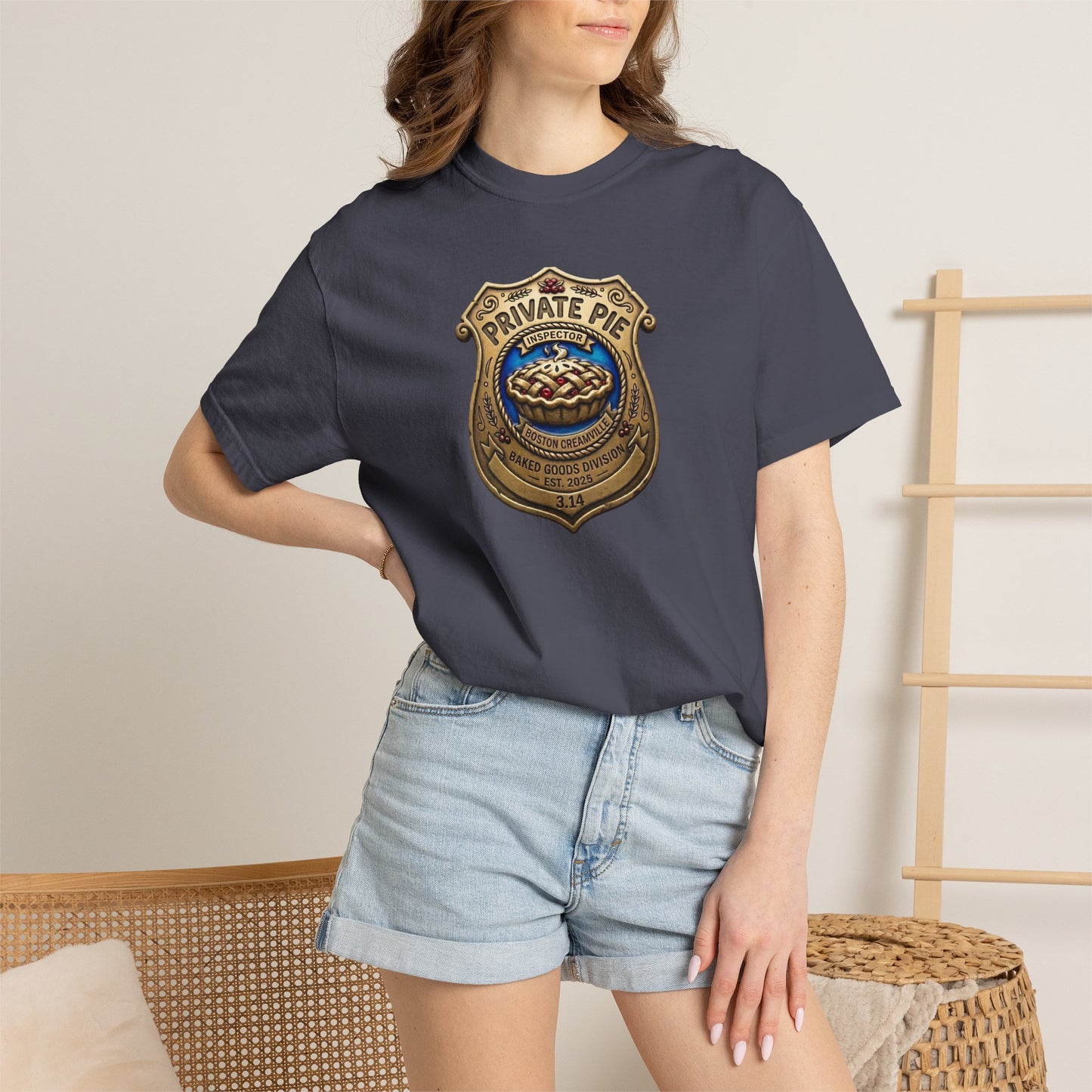 Privat Pie Badge Garment-Dyed T-shirt