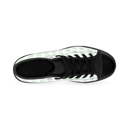 High-Top Sneakers — Minimal Green 'MC' Monogram Pattern