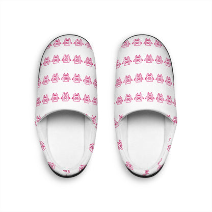 Pink Mad Cobbler Pattern Women's Indoor Slippers — Cozy Slip-On House Shoes