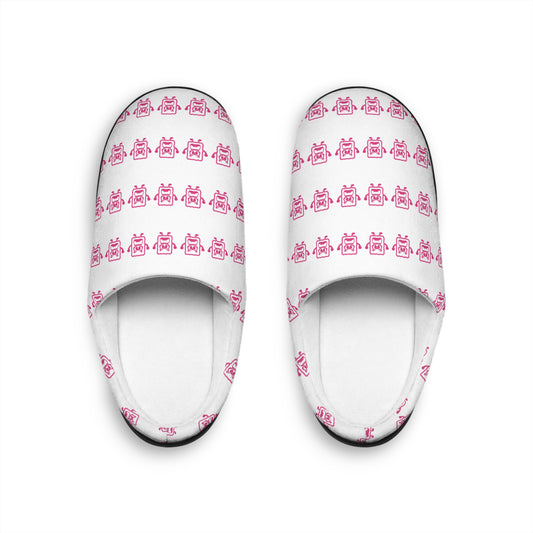 Pink Mad Cobbler Pattern Women's Indoor Slippers — Cozy Slip-On House Shoes
