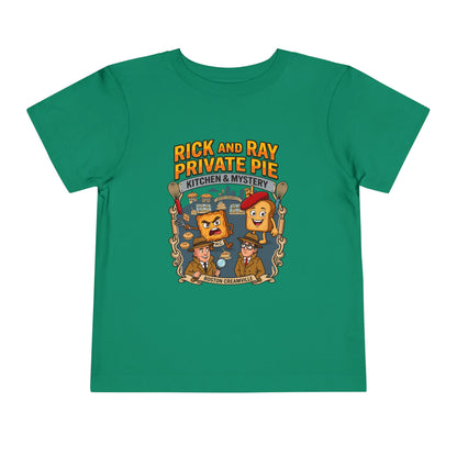Toddler Tee — "Rick and Ray Private Pie" Cartoon Detective Kitchen Mystery