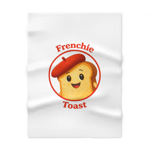 Baby Blanket — 'Frenchie Toast' Cute Cartoon Toast with Beret Fleece Blanket