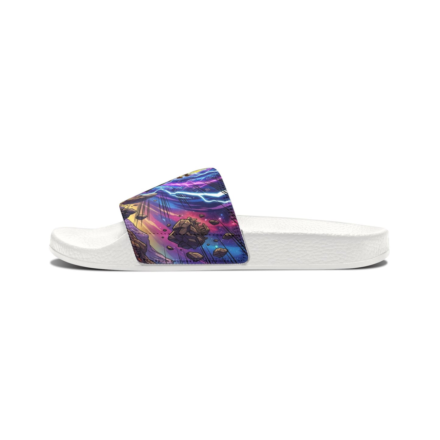Slide Sandals - Vibrant Cosmic Mad Cobbler Graphic Removable-Strap Slides