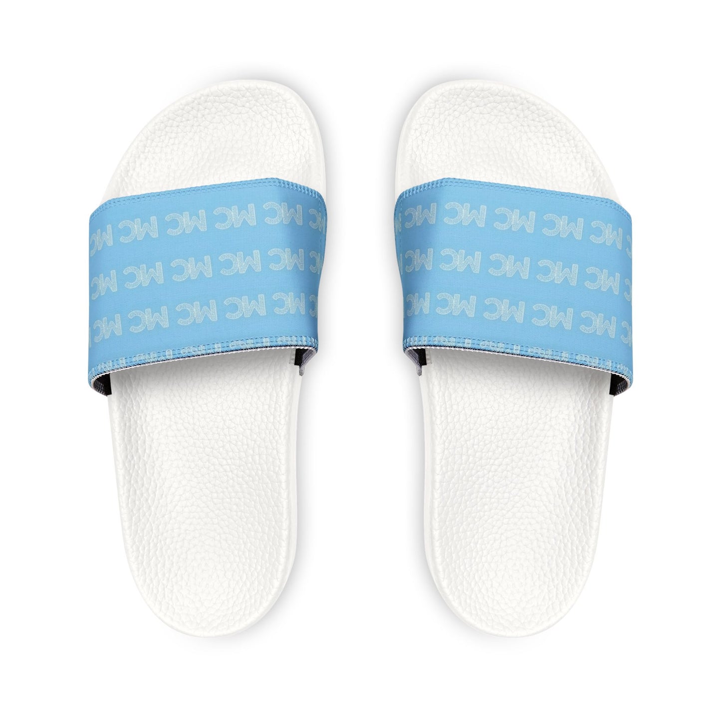 Men's Removable-Strap Slide Sandals — Customizable Blue Pattern Comfort Slides