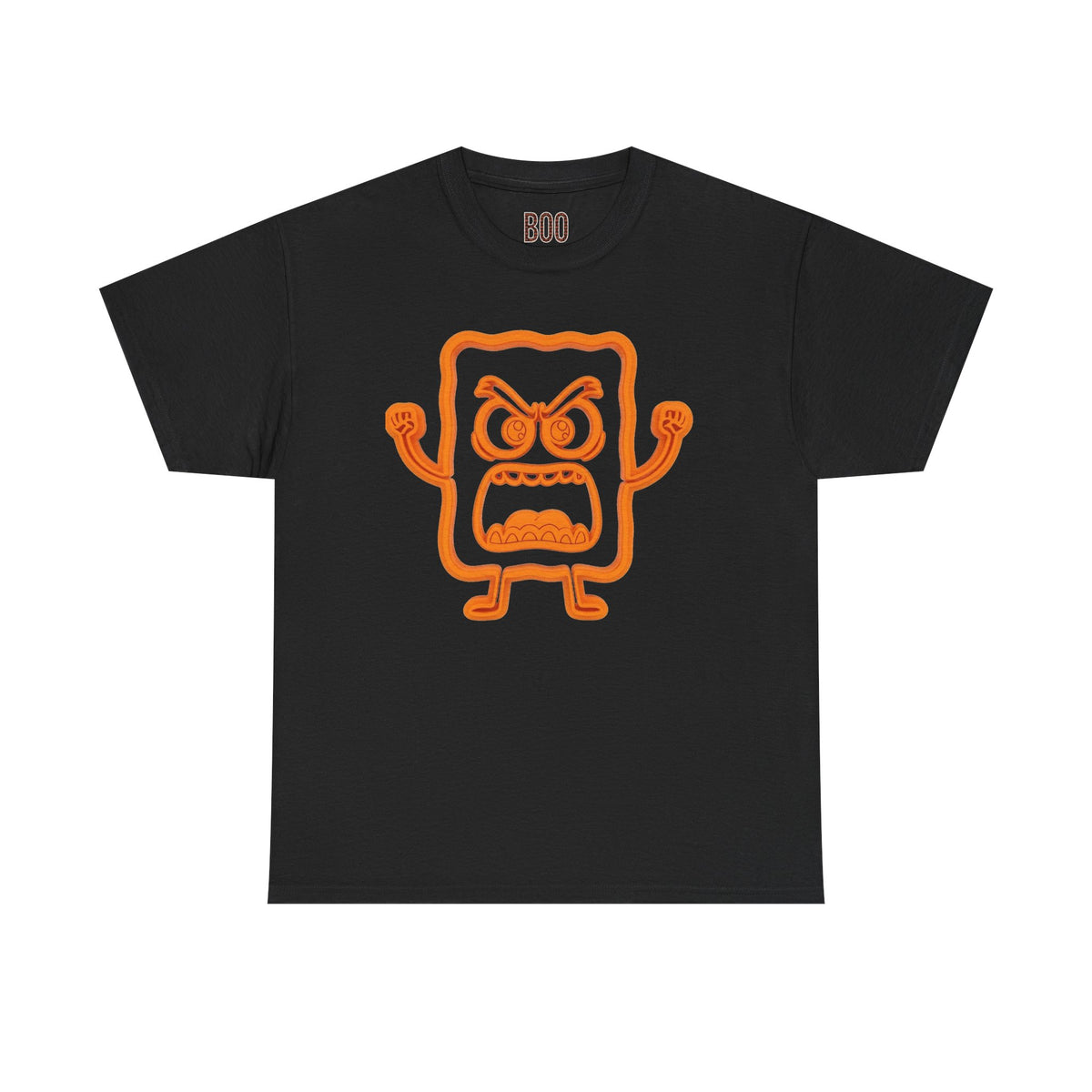 Halloween Graphic Tee — Orange Mad Cobbler Character Shirt