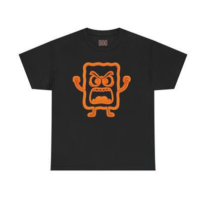 Halloween Graphic Tee — Orange Mad Cobbler Character Shirt