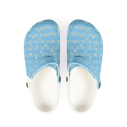 MEN'S BLUE MC Patterned Foam Clogs — Lightweight Waterproof Garden Shoes