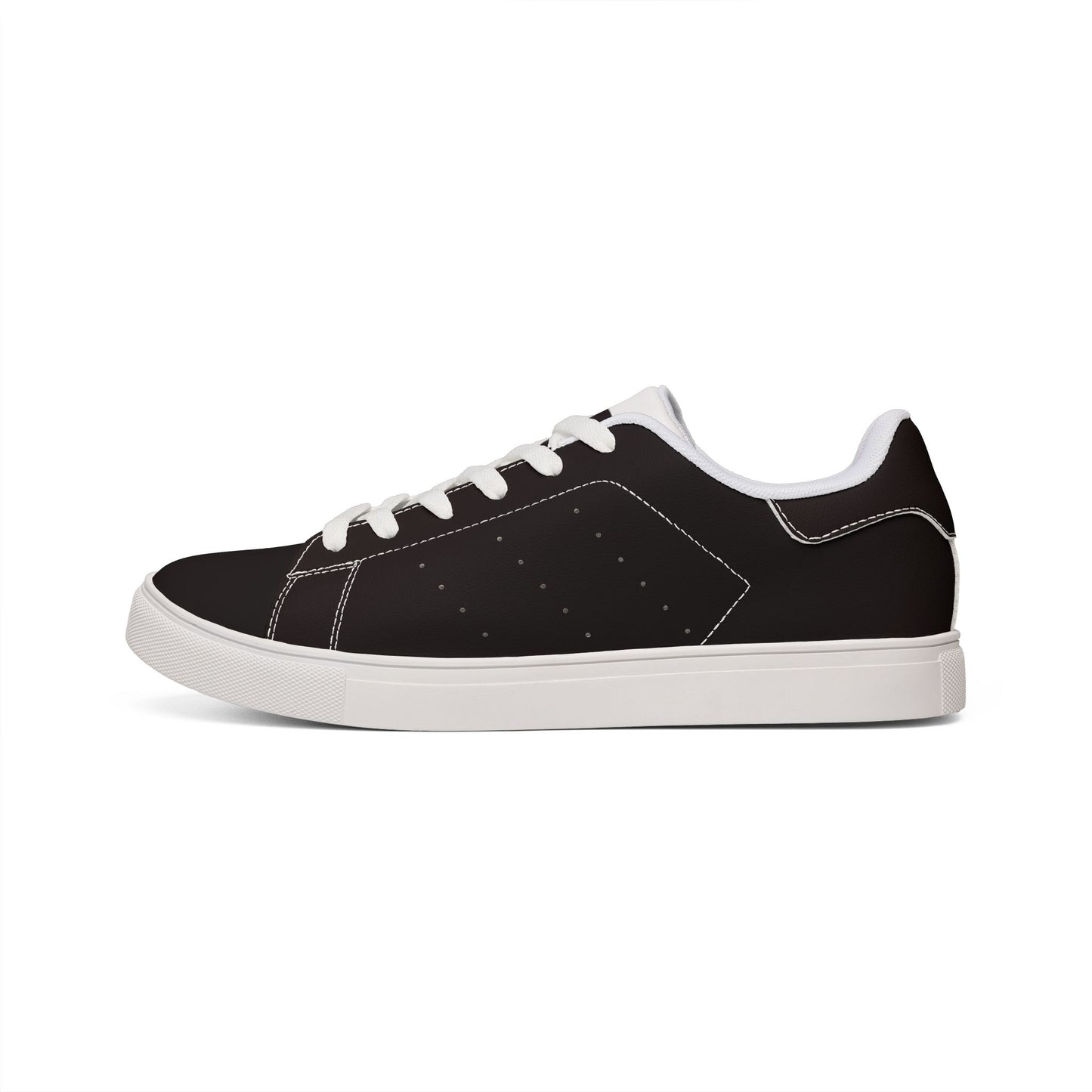 Men's Black Cherry Leather Low-Top Sneakers — Classic Casual Skate Shoes