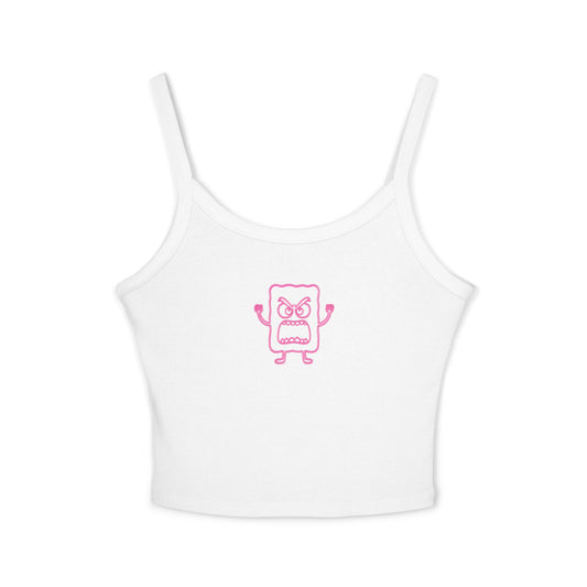 Pink Mad Cobbler Graphic Tank Top — Cute Pink Cartoon Breakfast Tee