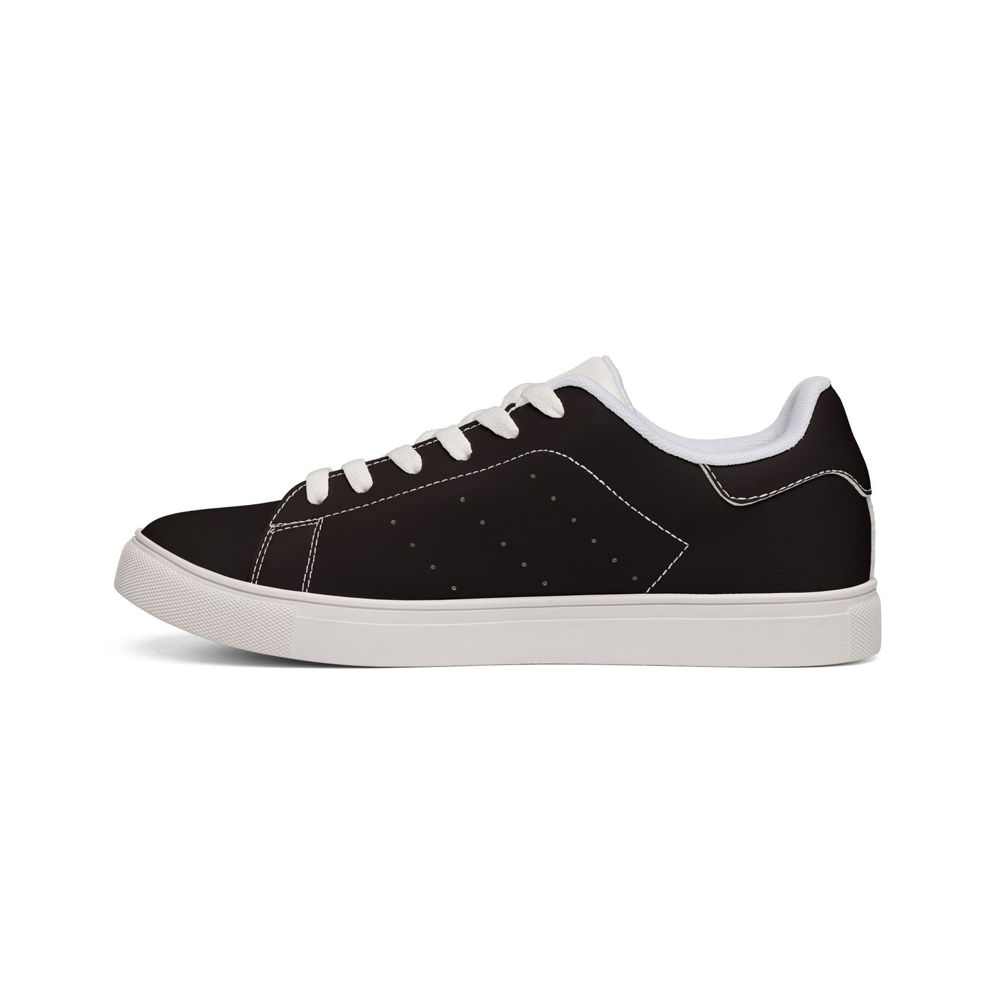 Men's Black Cherry Leather Low-Top Sneakers — Classic Casual Skate Shoes