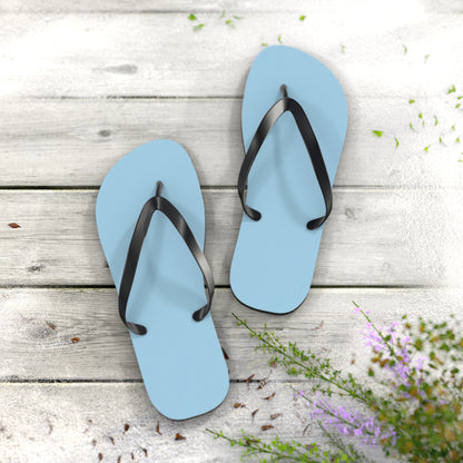Classic Light Blue Flip Flops – Beach Sandals with Black Straps