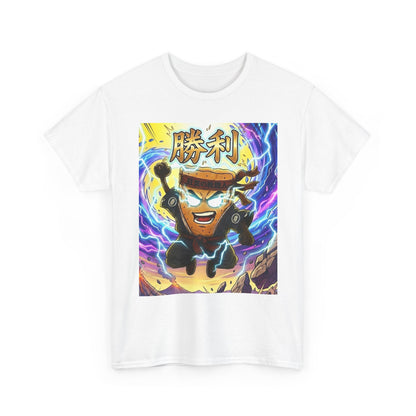 Anime MC Victory T-Shirt — 100% Heavyweight Cotton Hero Graphic Tee with Japanese 勝利 (Victory)